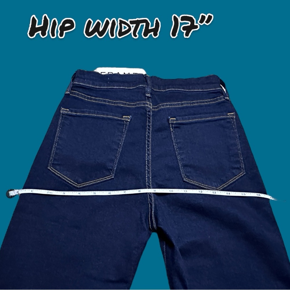 🎉HOST PICK!🎉NWT FRAME Le Bell Cropped Flare Jeans in Deep Indigo Blue. Size 26 - Picture 11 of 13